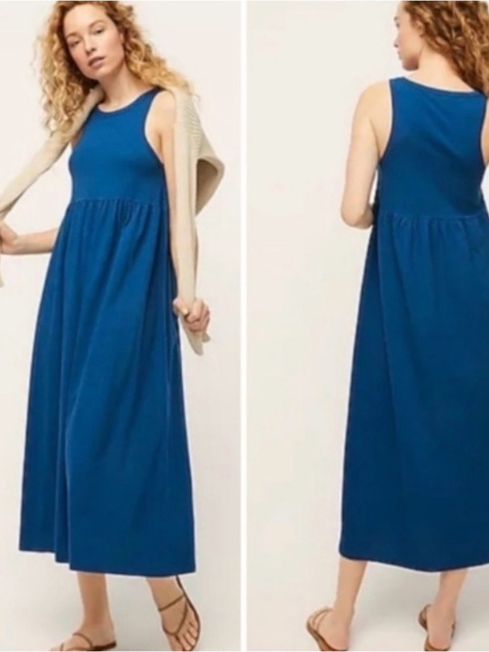 J. Crew Sleeveless Blue Maxi Dress